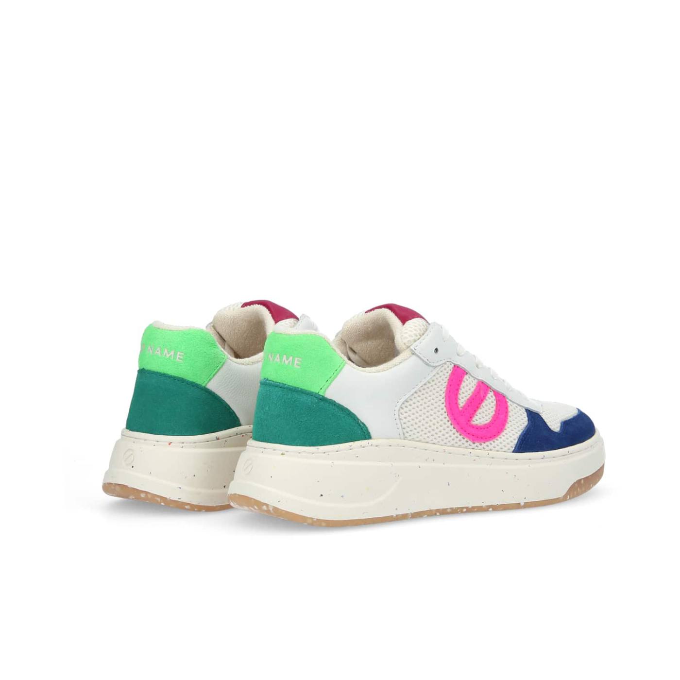 SNEAKER BRIDGET W - CAMOSCIO/RIVA - BLU/ROSA FLUO/BIANCO